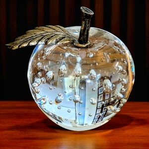 Vintage Decorative Glass Apple Paperweight